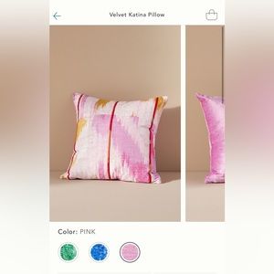 Anthropologie Velvet Katina Pillow 18x18 New With Tags